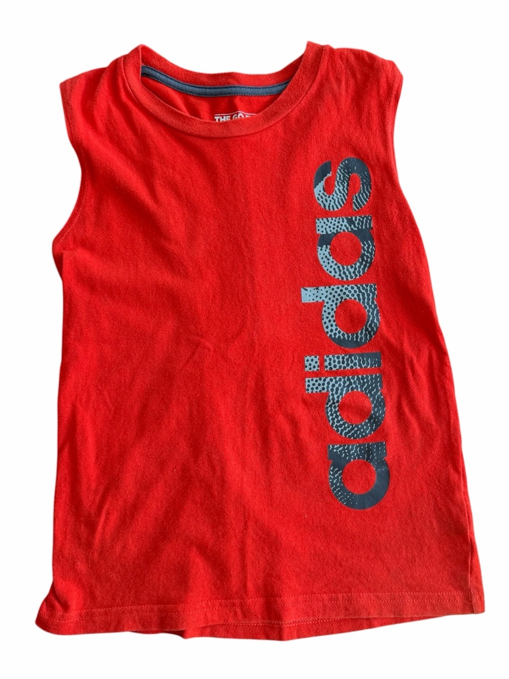ADIDAS Tank Tee Shirt Orange & Grey Kids Boys Size 6